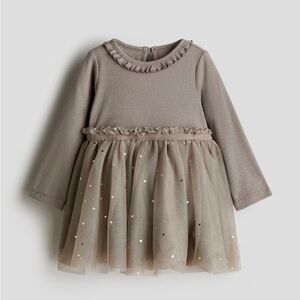 H&M Kids Long Sleeve Dress With Tulle Skirt